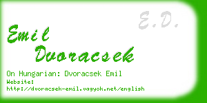 emil dvoracsek business card